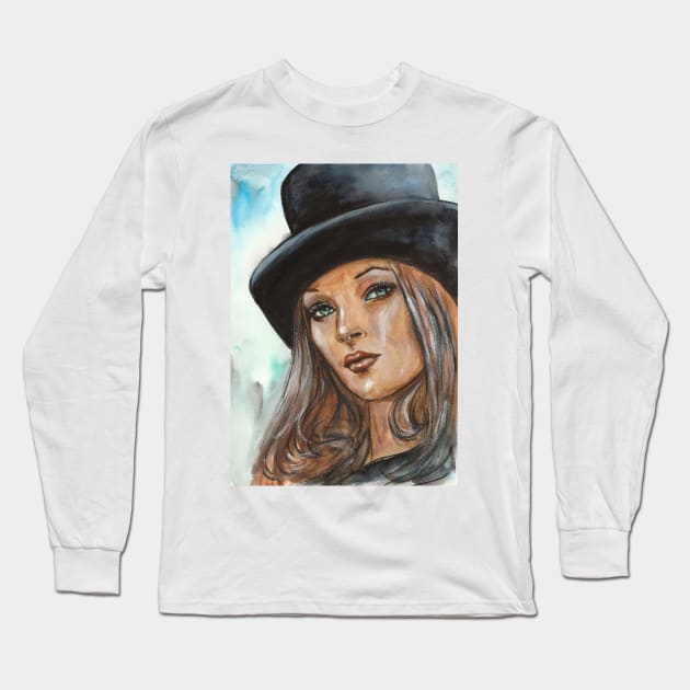 Kate Moss Long Sleeve T-Shirt by Svetlana Pelin